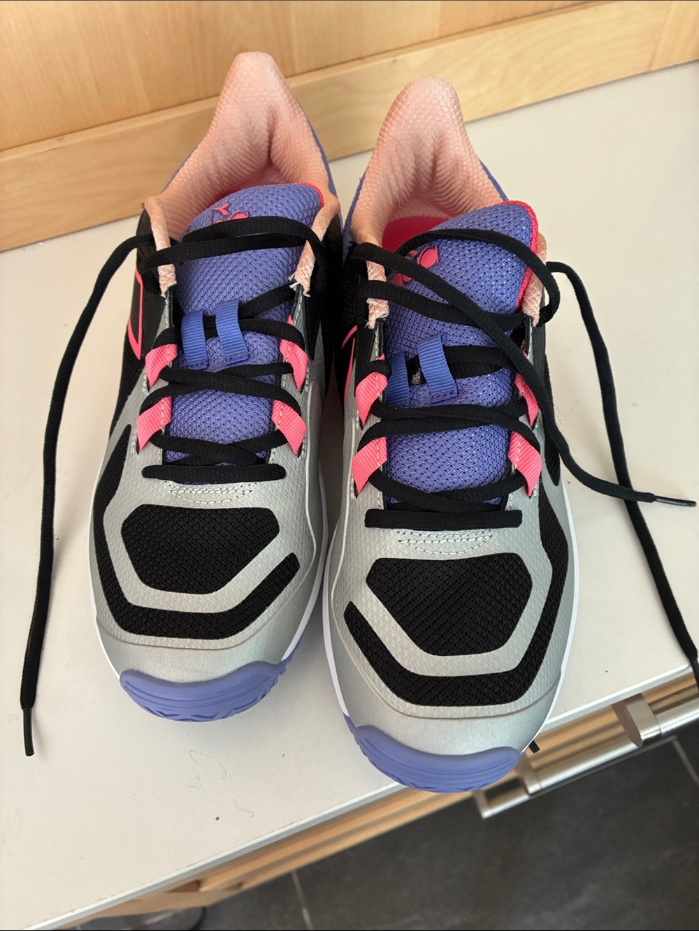 Diadora Pink Athletic Shoe Tongue